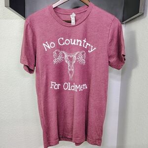 Bella & Canvas Heathered Maroon No Country For Old Men Tshirt Size Medium